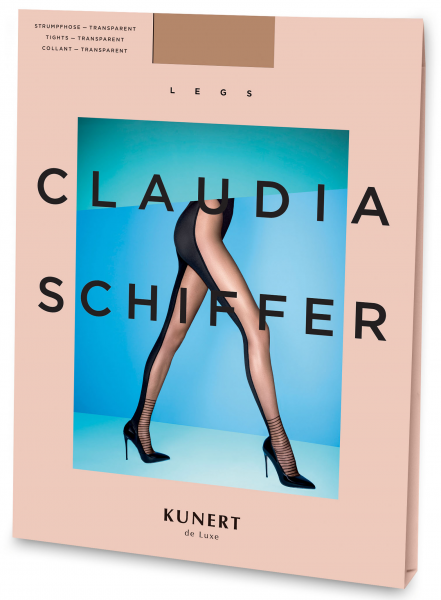 Tweekleurige panty met verleidelijk lijntjesmotief Style No. 7 Claudia Schiffer Legs KUNERT de Luxe