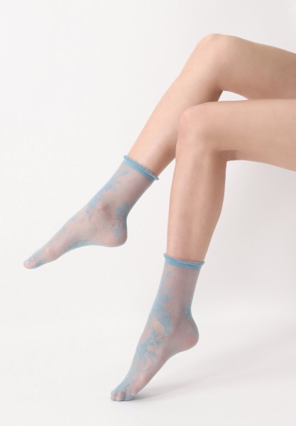 Fijne sokjes met kant-effect en een subtiel bloemenpatroon van Oroblu