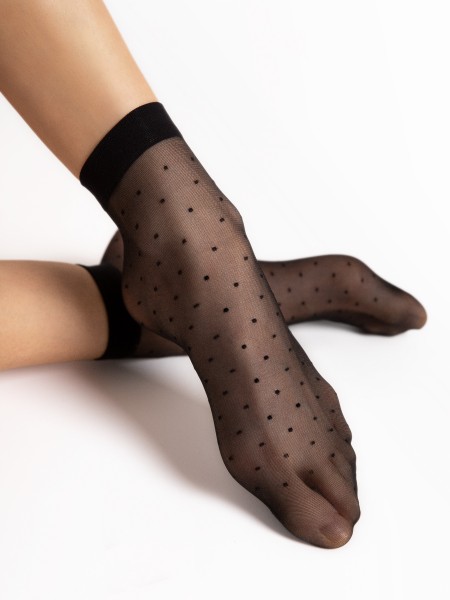Elegante polka dot pantysokjes Trinity van Fiore, 20 DEN