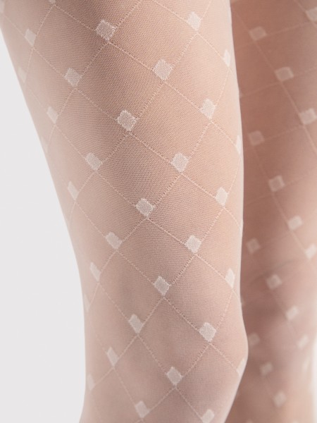 Fijne panty met dubbel ruitpatroon in netoptiek van Fiore