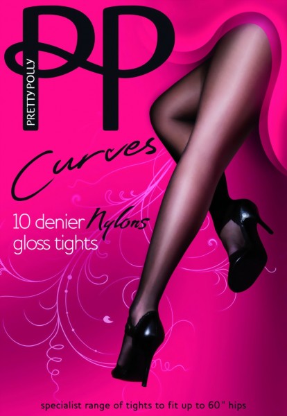 Gladde glanzende grote maten zomerpantys Curves Nylons 10 denier van Pretty Polly