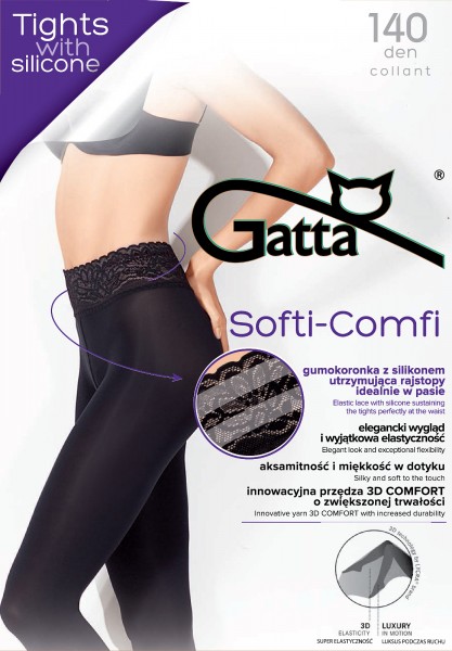 Opaque panty met kanten boord Softi-Comfi 140 van Gatta