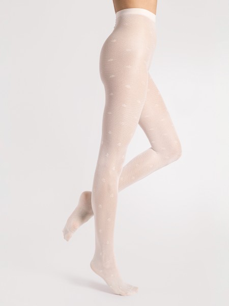 Micro-mesh panty met subtiel bloemenpatroon en delicate glans van Fiore