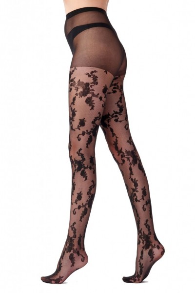 Fijne zachte panty met bloemenmotief van Pretty Polly