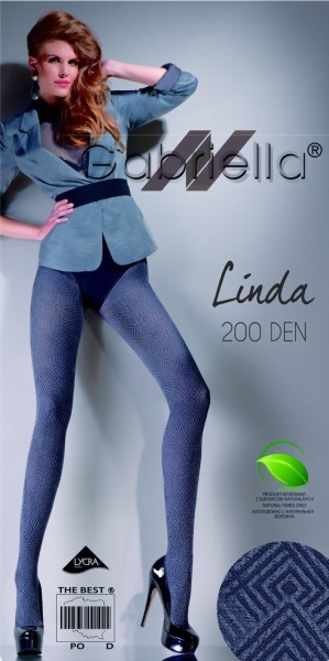 Ondoorzichtige winterpantys met patroon Linda 200 DEN van Gabriella