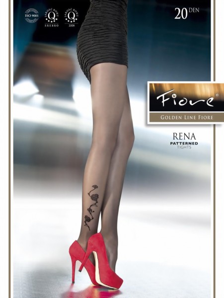 Exclusieve pantys met bloemenpatroon Rena van Fiore, 20 DEN