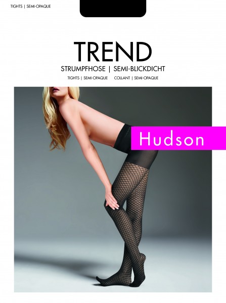 Semi-opaque panty met ruitmotief in netoptiek van Hudson