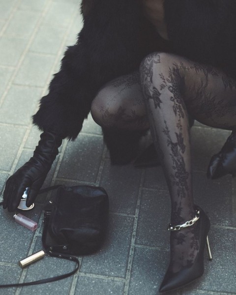Panty met een elegant, gebloemd kantpatroon van Gabriella