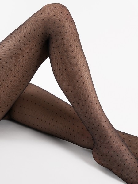 Trendy panty met polka dot patroon Dezire van Fiore, 30 DEN
