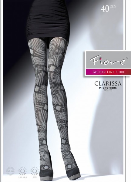 Pantys met trendy patroon Clarissa van Fiore, 40 DEN