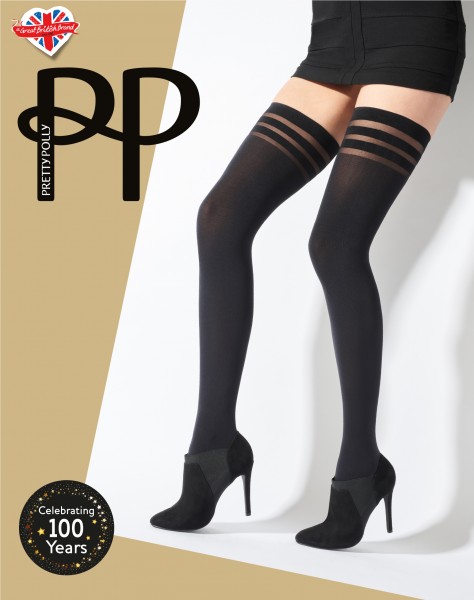 Gladde opaque stay ups Banded Top Hold Ups van Pretty Polly