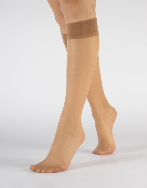 Cette - 2 Paar zeer fijne mousse kniekousen zonder elastan