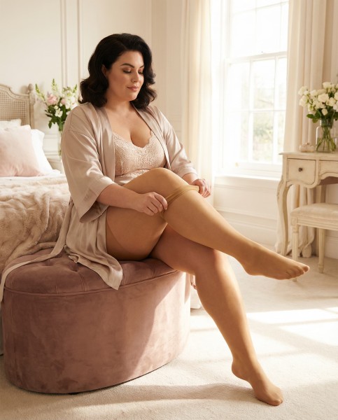 Glanzende grote maten panty Supersize 20 van Glamory