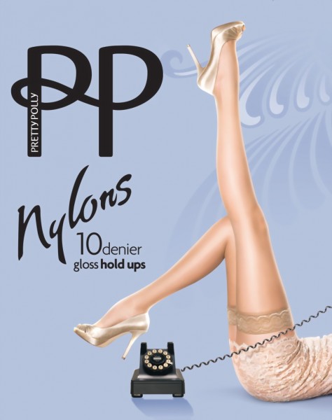 Gladde glanzende stay ups Nylons Gloss 10 DEN van Pretty Polly