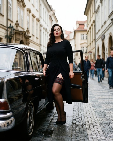 Grote maten stay ups Deluxe 20 van Glamory