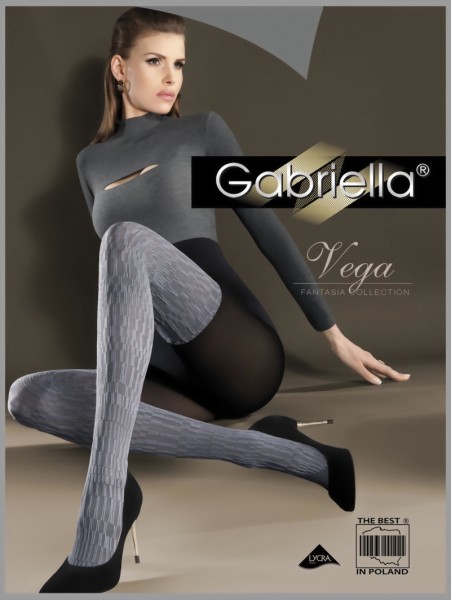 Ondoorzichtige overknee panty met patroon Vega van Gabriella