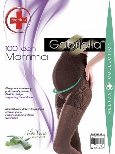 Gladde ondoorzichtige zwangerschapspanty Mamma 100 DEN van Gabriella