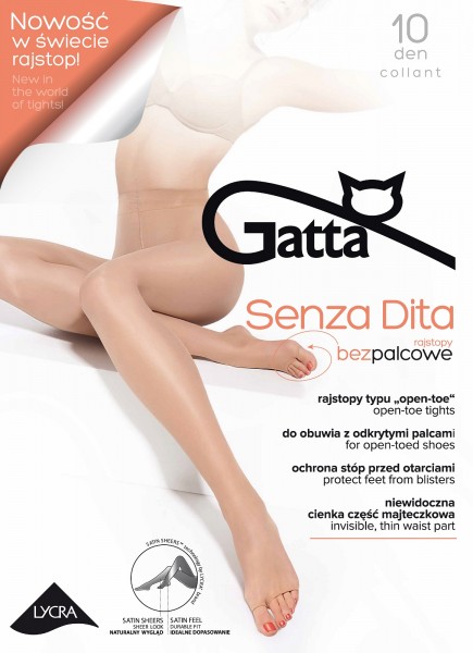 Zeer fijne open teen zomerpanty Senza Dita Toeless van Gatta