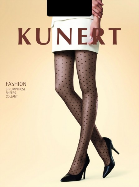 Klassieke elegante panty met puntenpatroon Polka Dot van KUNERT