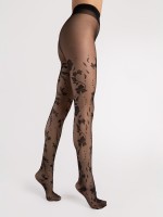 Fijne panty met romantisch bloemenmotief van Fiore, 20 DEN