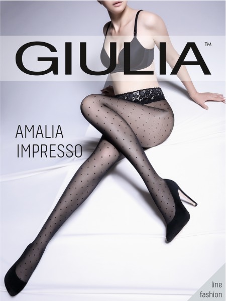 Giulia Amalia Impresso 40 - Panty met stippen en kanten boord