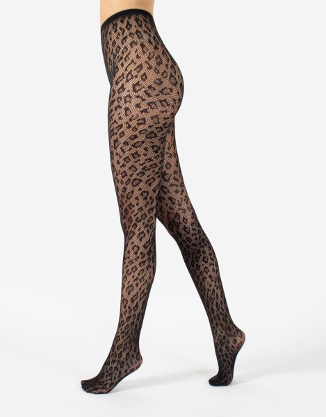 Cette - Naadloze netpanty met luipaardmotief
