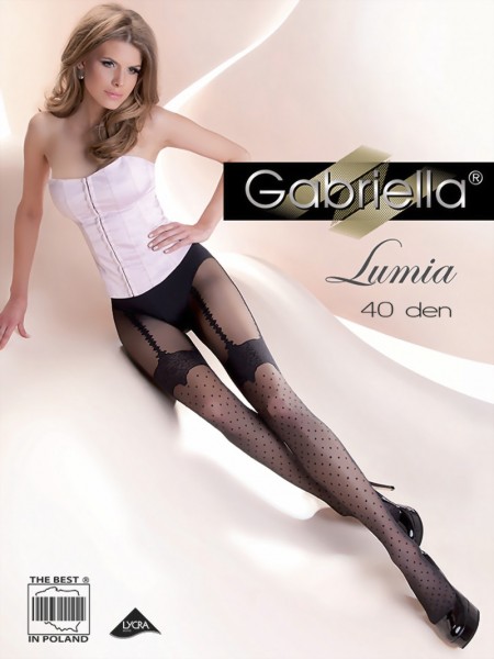 Polka dot panty met kousenmotief Lumia van Gabriella